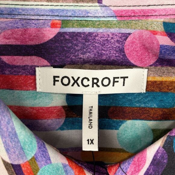 Foxcroft Margie Plus Multicolor Prism Long Sleeve Shirt NWT Size 1X - Picture 3 of 8